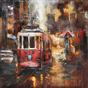 3D Metallbild Straßenbahn