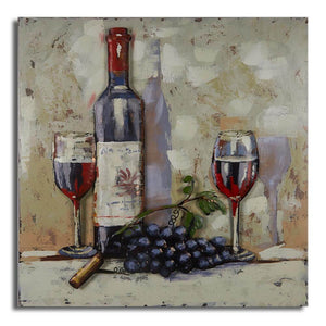 3D Metallbild Wein