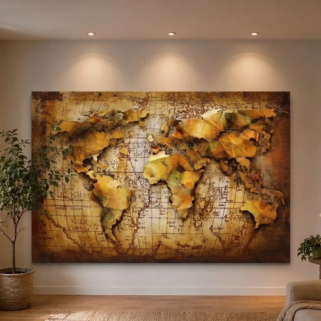3D Metallbild Weltkarte - Das Holländische Möbelhaus
