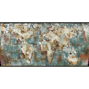 3D Metallbild Weltkarte zweiteilig
