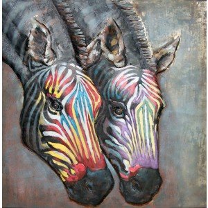 3D Metallbild Zebras
