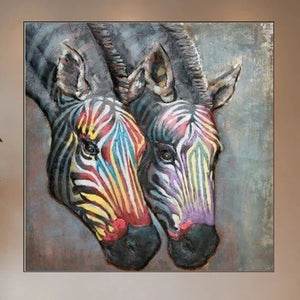 3D Metallbild Zebras