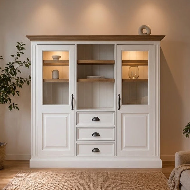 Landhausstil-Buffetschrank-Chic-Oak-2-Tueren-3-Schubladen