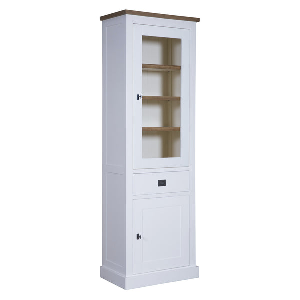 Landhausstil Vitrine Kubic Oak 2 Türen 1 Schub