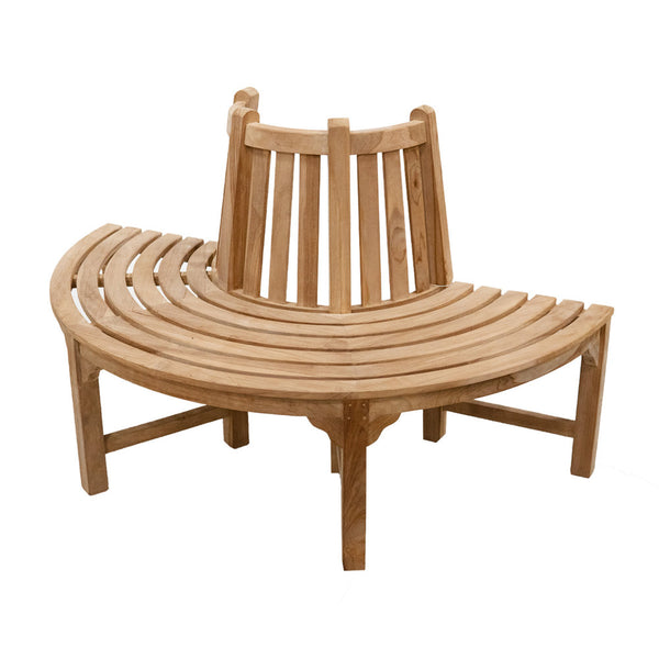 Teak Bank Java halbrund - Detailansicht
