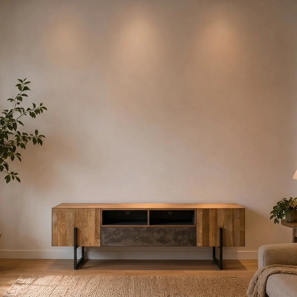 Teak TV Sideboard Ora 2 Türen 1 Schub 222