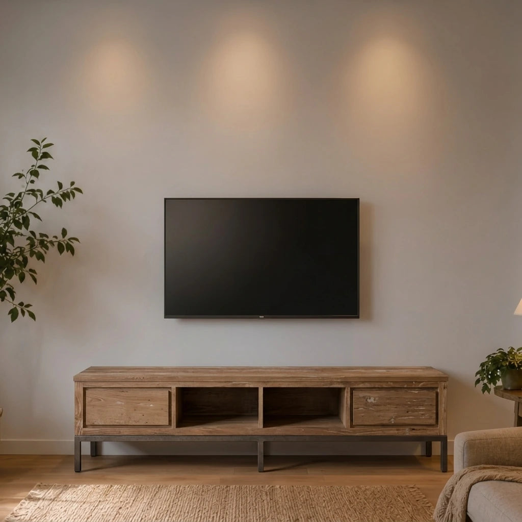 Teak TV Sideboard Venetië 220 cm 2 Schübe