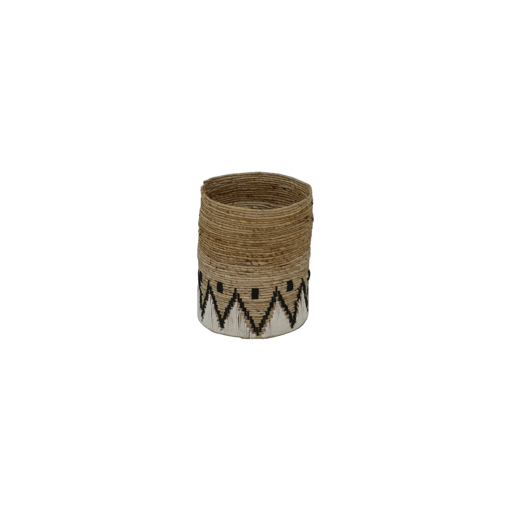 Bananenfaser-Korb mit Makramee - Das Holländische Möbelhaus