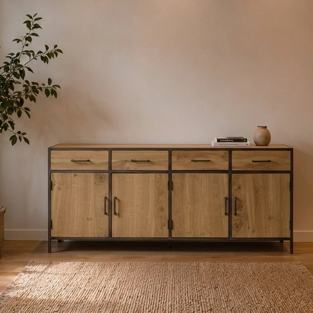 Eiche Sideboard Luna 4 Schübe - Das Holländische Möbelhaus