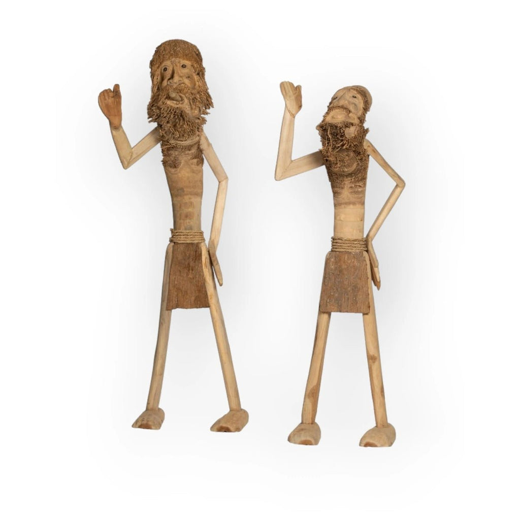 Holz-Skulptur Alter Mann Satria - Das Holländische Möbelhaus