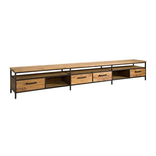 Industrial Teak TV Sideboard Livorno 300 cm - Das Holländische Möbelhaus