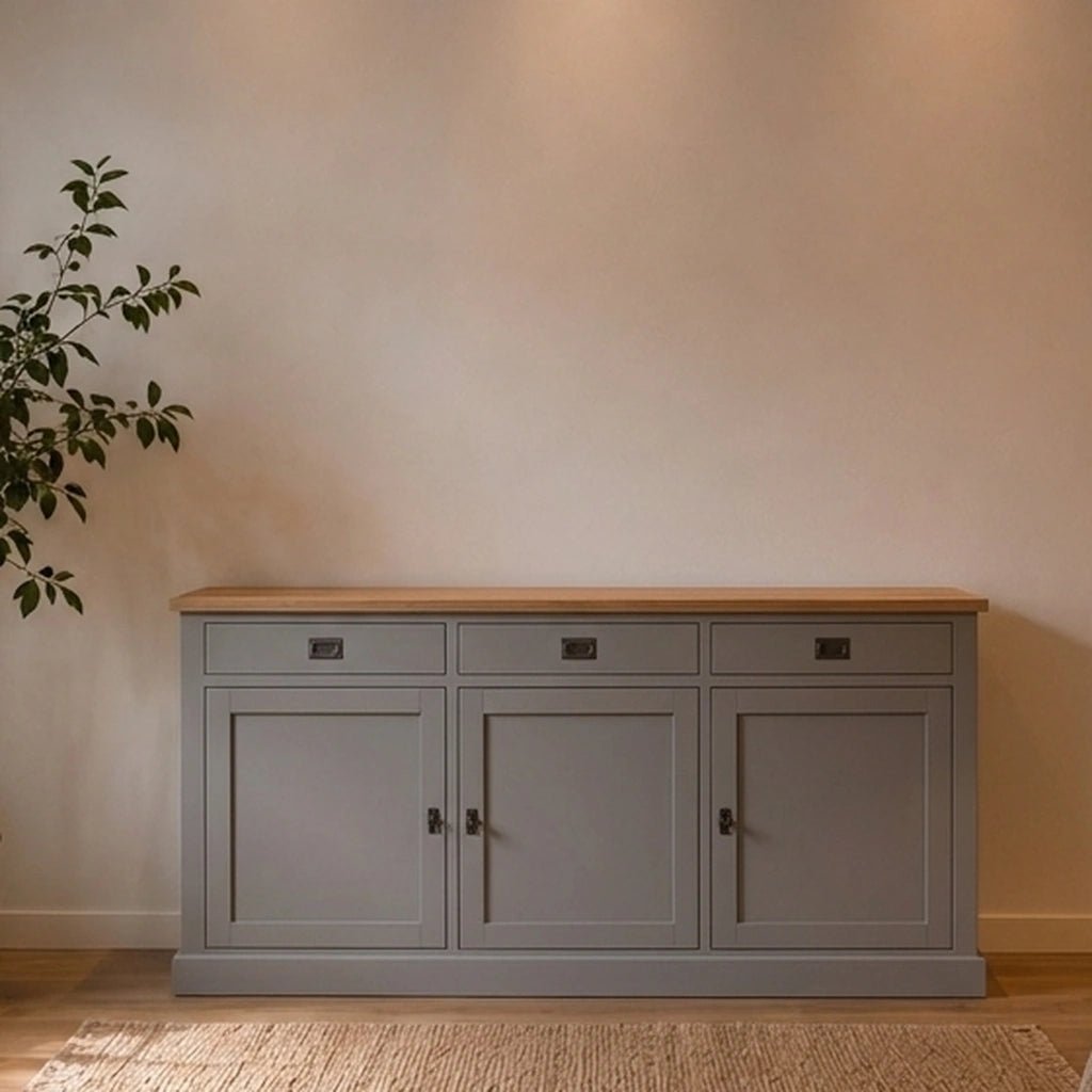 Landhausstil Anrichte Kubic Oak 3 Türen 3 Schubladen - Das Holländische Möbelhaus