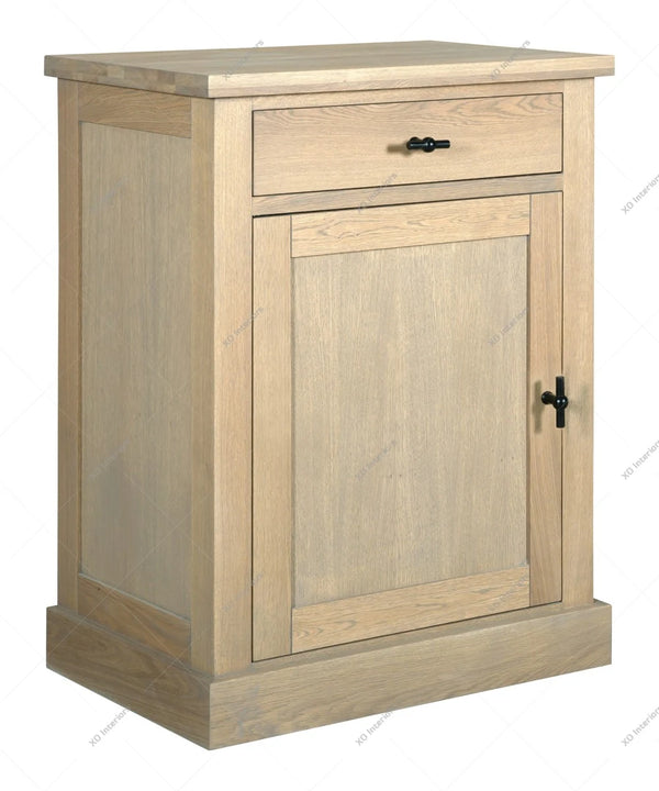 Landhausstil Anrichte Malmö Oak Metal 1 Tür 1 Schublade - linksdrehend