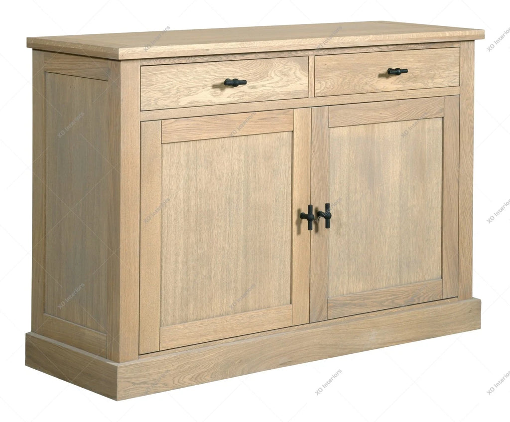 Landhausstil Anrichte Malmö Oak Metal 2 Türen 2 Schubladen