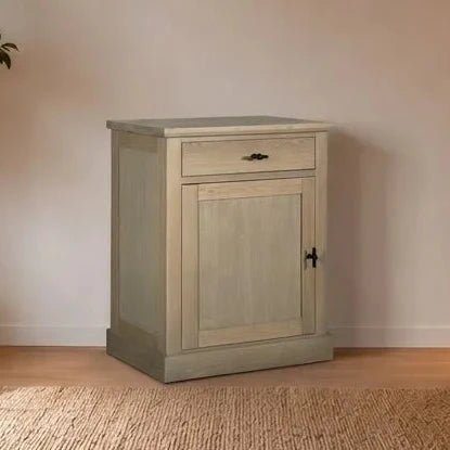 Landhausstil Anrichte Malmö Oak Metal 1 Tür 1 Schublade - linksdrehend - Das Holländische Möbelhaus