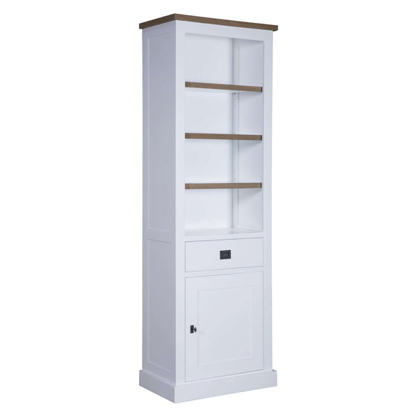 Landhausstil Bücherschrank Kubic Oak 1 Tür 1 Schub - Das Holländische Möbelhaus
