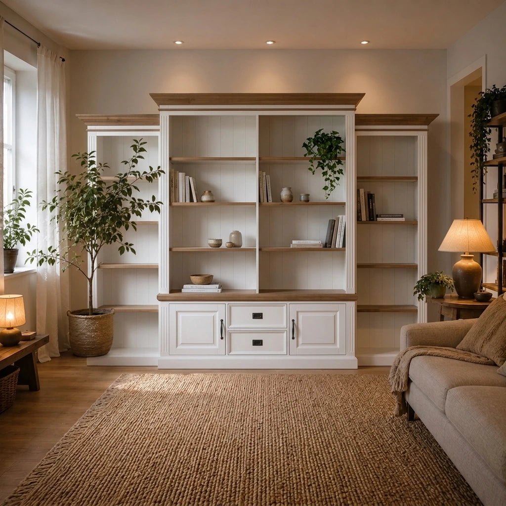 Landhausstil Bücherschrank Chic Oak 2 Schubladen 2 Türen - Das Holländische Möbelhaus