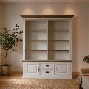 Landhausstil Bücherschrank Chic Oak 2 Schübe 2 Türen