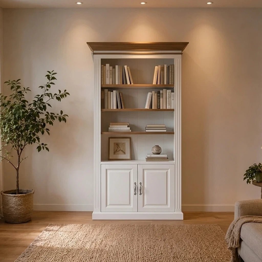 Landhausstil Bücherschrank Chic Oak 2 Türen - Das Holländische Möbelhaus