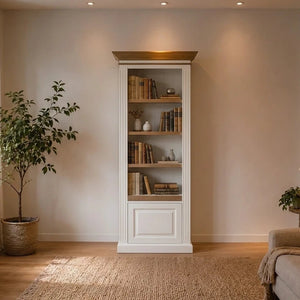 Landhausstil Bücherschrank Chic Oak 4 Regale 1 Tür