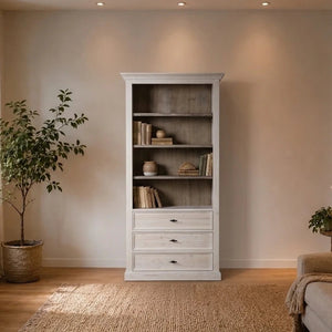 Landhausstil Bücherschrank Oslo 3 Schübe