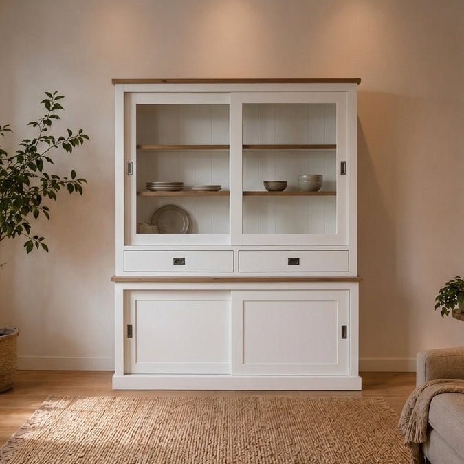Landhausstil Buffetschrank Kubic Oak 4 Schiebetüren 2 Schübe - Das Holländische Möbelhaus