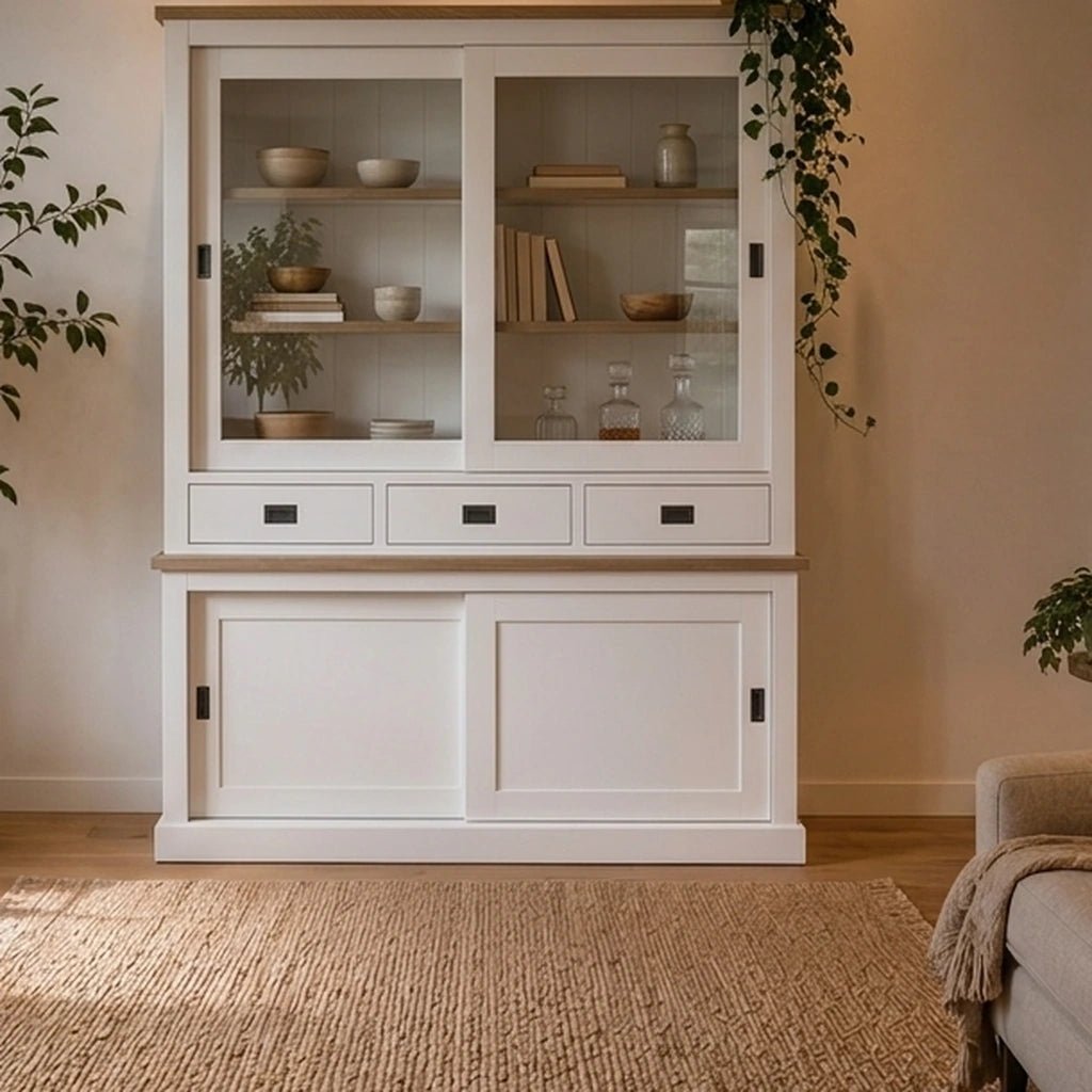 Landhausstil Buffetschrank Kubic Oak 4 Schiebetüren 3 Schübe - Das Holländische Möbelhaus