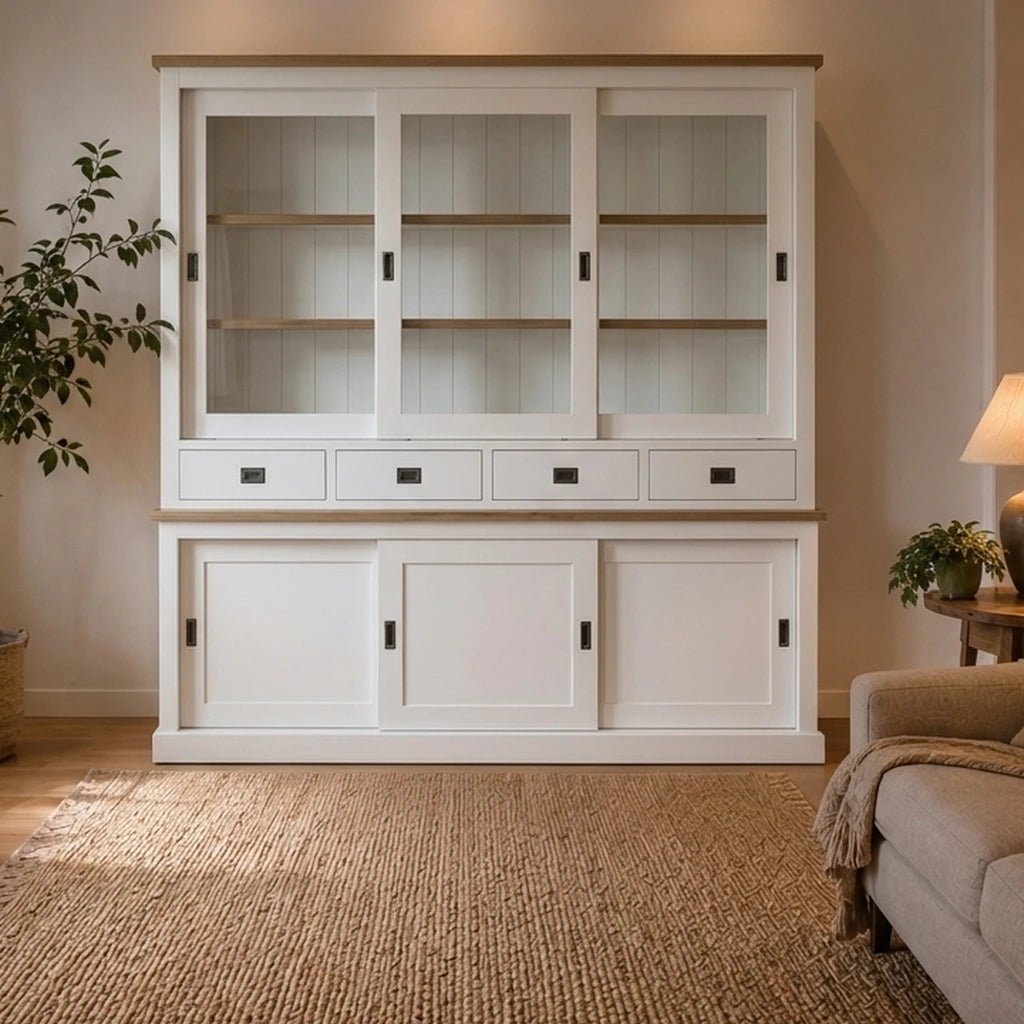 Landhausstil Buffetschrank Kubic Oak 6 Schiebetüren 4 Schübe - Das Holländische Möbelhaus