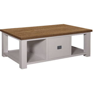 Landhausstil Couchtisch Kubic Oak 2 Schübe