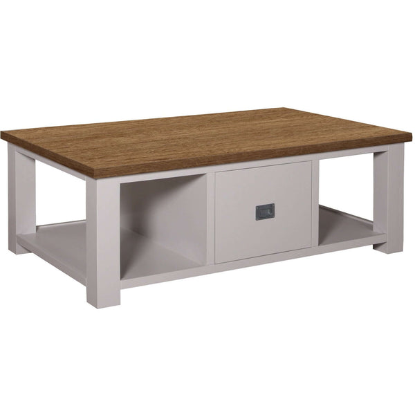 Landhausstil Couchtisch Kubic Oak 2 Schübe - Das Holländische Möbelhaus
