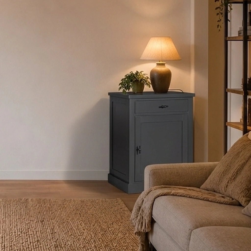Landhausstil Kommode Kubic Metall 1 Tür 1 Schub - Das Holländische Möbelhaus