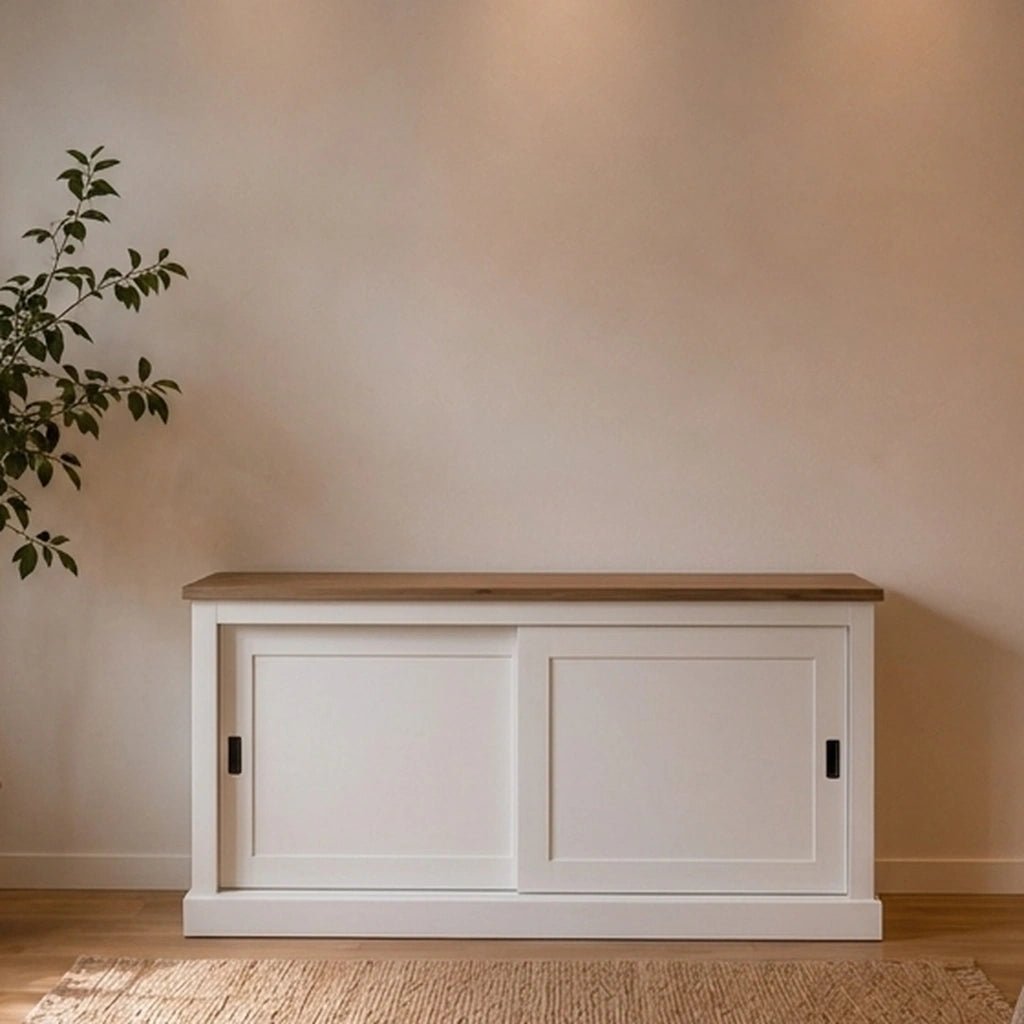 Landhausstil Kommode Kubic Oak 2 Schiebetüren - Das Holländische Möbelhaus
