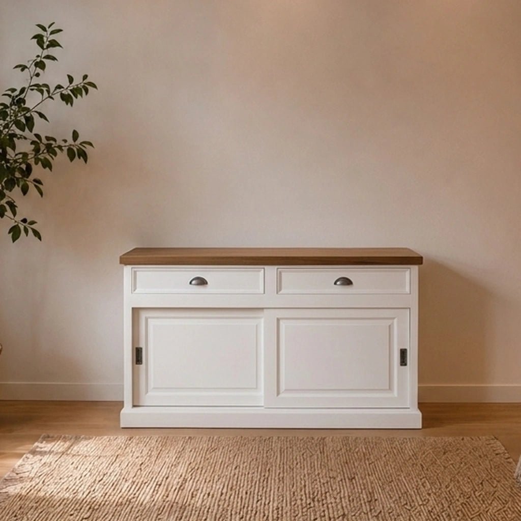 Landhausstil Sideboard Eyeglass Oak 2 Schiebetüren 2 Schübe - Das Holländische Möbelhaus