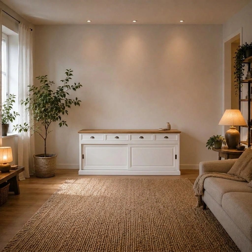 Landhausstil Sideboard Eyeglass Oak 2 Schiebetüren 4 Schübe - Das Holländische Möbelhaus