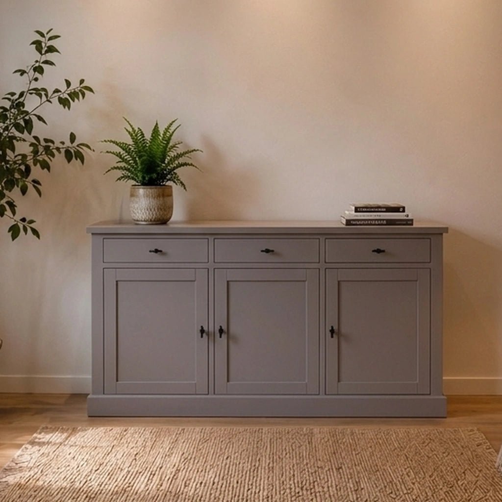 Landhausstil Sideboard Kubic Metall 3 Türen 3 Schübe 170 cm - Das Holländische Möbelhaus