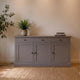 Landhausstil Sideboard Kubic Metall 3 Türen 3 Schübe 170 cm - Das Holländische Möbelhaus