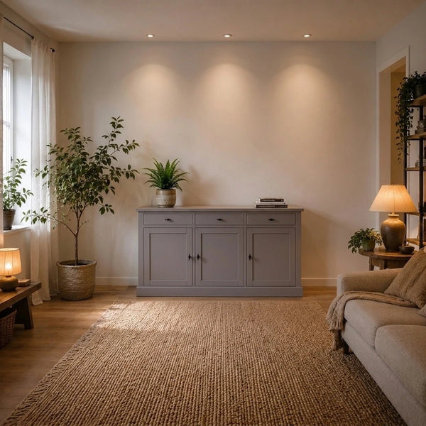 Landhausstil Sideboard Kubic Metall 3 Türen 3 Schübe 170 cm - Das Holländische Möbelhaus