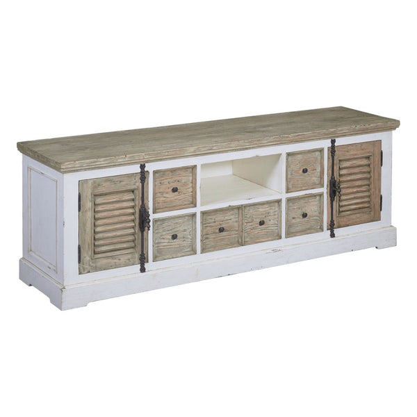 Landhausstil TV Sideboard Amanda 2 Türen 6 Schübe - Das Holländische Möbelhaus