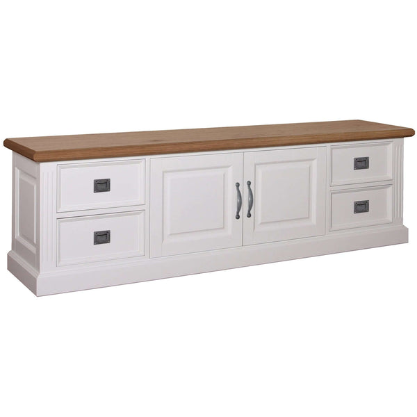Landhausstil TV Sideboard Chic Oak 2 Türen 4 Schübe - Das Holländische Möbelhaus