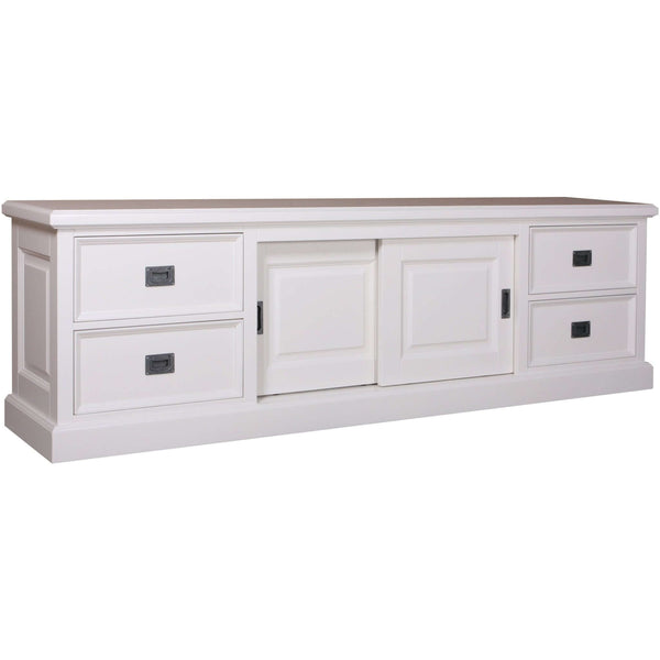Landhausstil TV Sideboard Eyeglass 2 Schiebetüren 4 Schübe - Das Holländische Möbelhaus