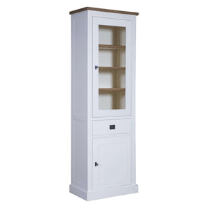 Landhausstil Vitrine Kubic Oak 2 Türen 1 Schub