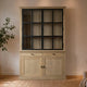 Landhausstil Vitrine Malmö Oak Metal 2x2 Türen 2 Schubladen - Das Holländische Möbelhaus