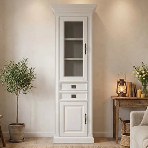 Landhausstil Vitrinenschrank Chic 2 Türen 2 Schübe