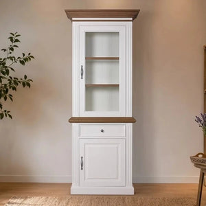 Landhausstil Vitrinenschrank Chic Oak 2 Türen 1 Schub