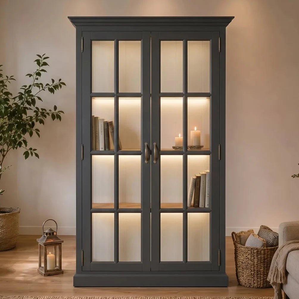 Landhausstil Vitrinenschrank Eyeglass 2 Türen - Das Holländische Möbelhaus
