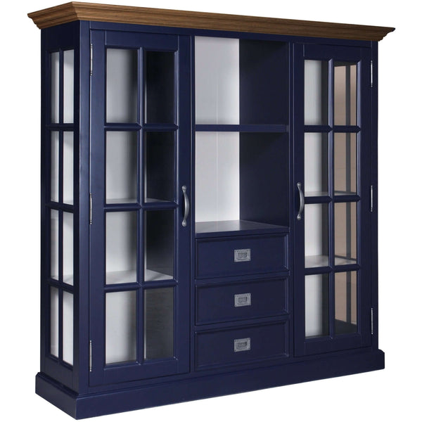 Landhausstil Vitrinenschrank Eyeglass Oak 2 Türen 3 Schübe - Das Holländische Möbelhaus