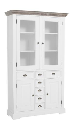 Landhausstil Vitrinenschrank Fleur 115 cm - Das Holländische Möbelhaus