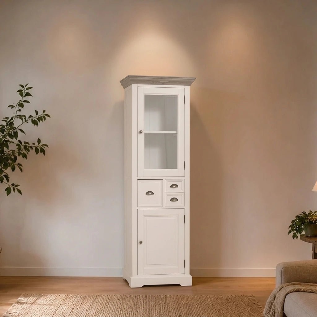 Landhausstil Vitrinenschrank Fleur 66 cm - Das Holländische Möbelhaus