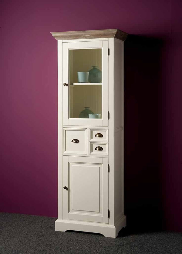 Landhausstil Vitrinenschrank Fleur 66 cm - Das Holländische Möbelhaus