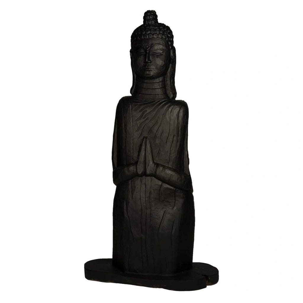 Schlafender Buddha auf schwarzem Ständer - Das Holländische Möbelhaus